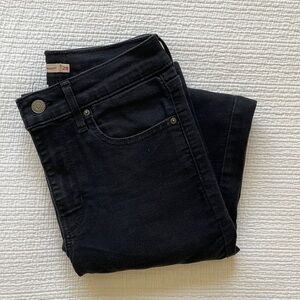 Levi 724 High Rise Straight Black Jeans, size 28